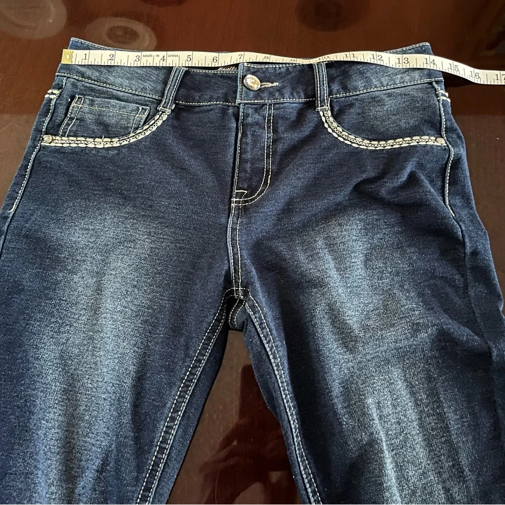 Girls jeans embellished pockets stitching Vanilla Star size 16